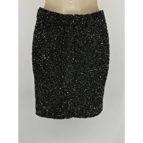 All Saints Elise Hand Embellished Sequin Black Skirt Size 4 Glam Partywear - Picture 1 of 4